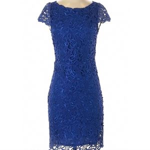 Alice + Olivia blue lace cocktail dress